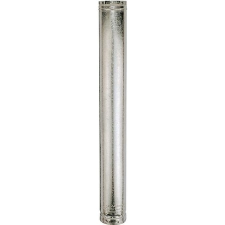 3E4 Type B Gas Vent Pipe, 3 In OD, 4 Ft L, AluminumGalvanized Steel
